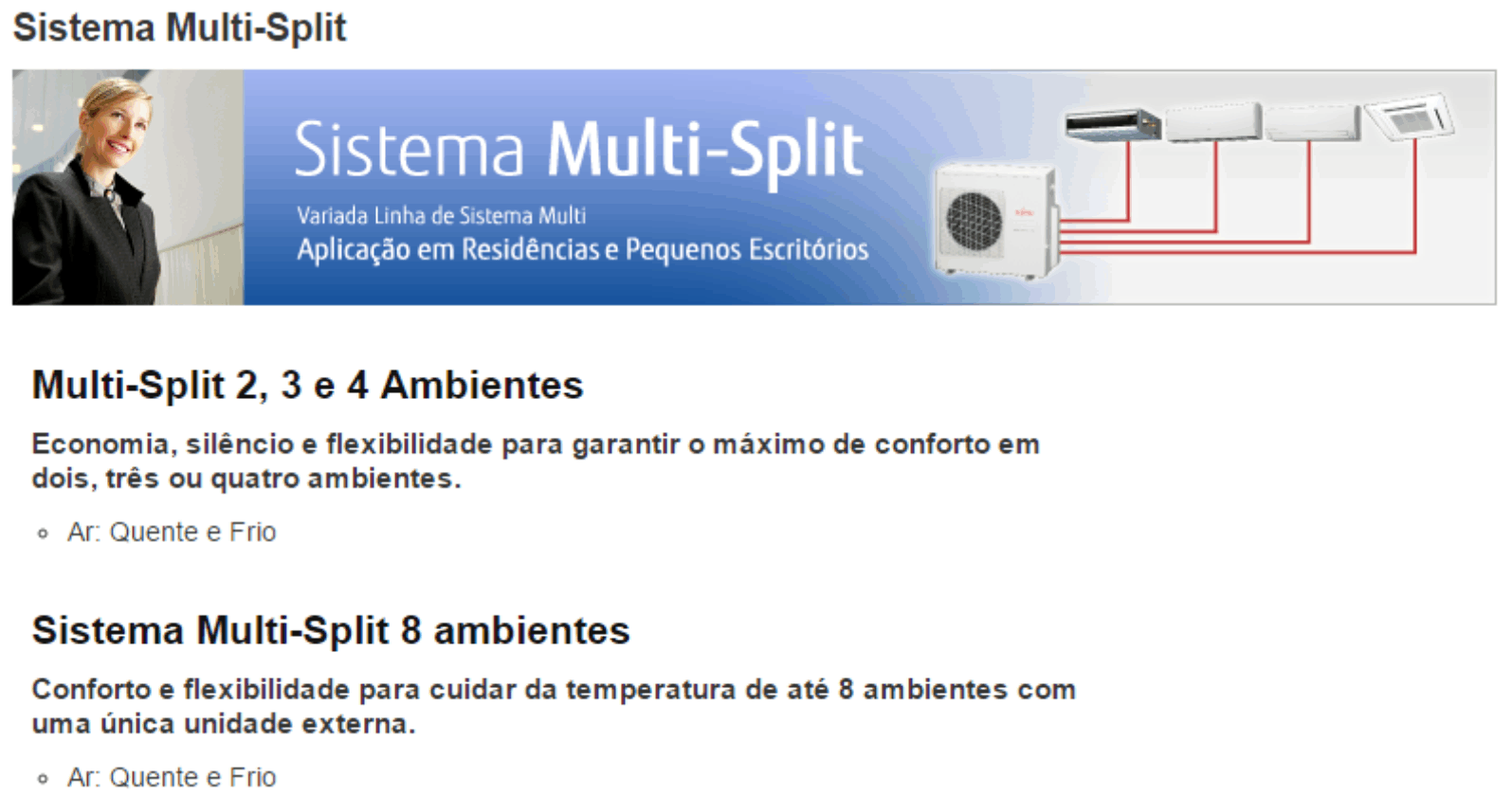 Sistema multi split Fujitsu