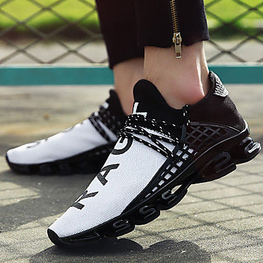 Thumbnail: Men's Tulle Spring / Summer Comfort Sneakers Walking Shoes Black / Black / White