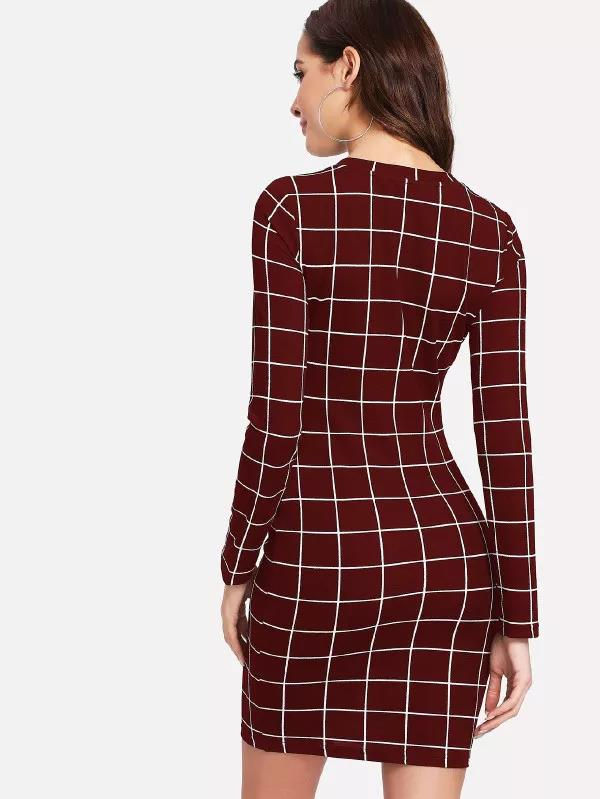 Thumbnail: Slim Fit Grid Dress