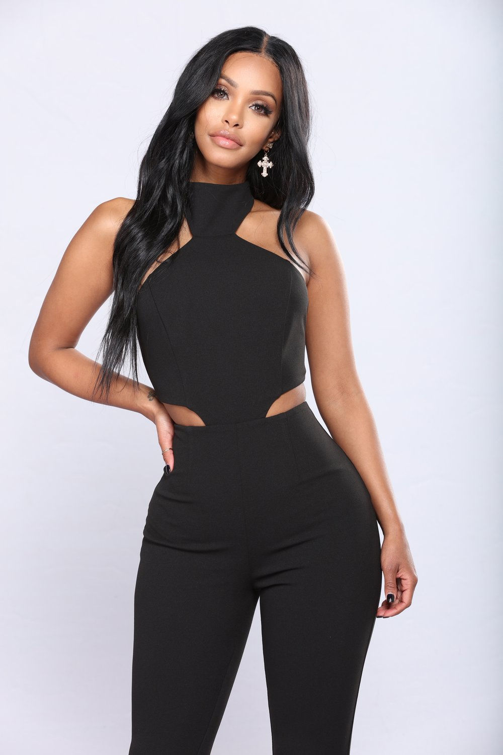 Cut To The Chase Jumpsuit - Black