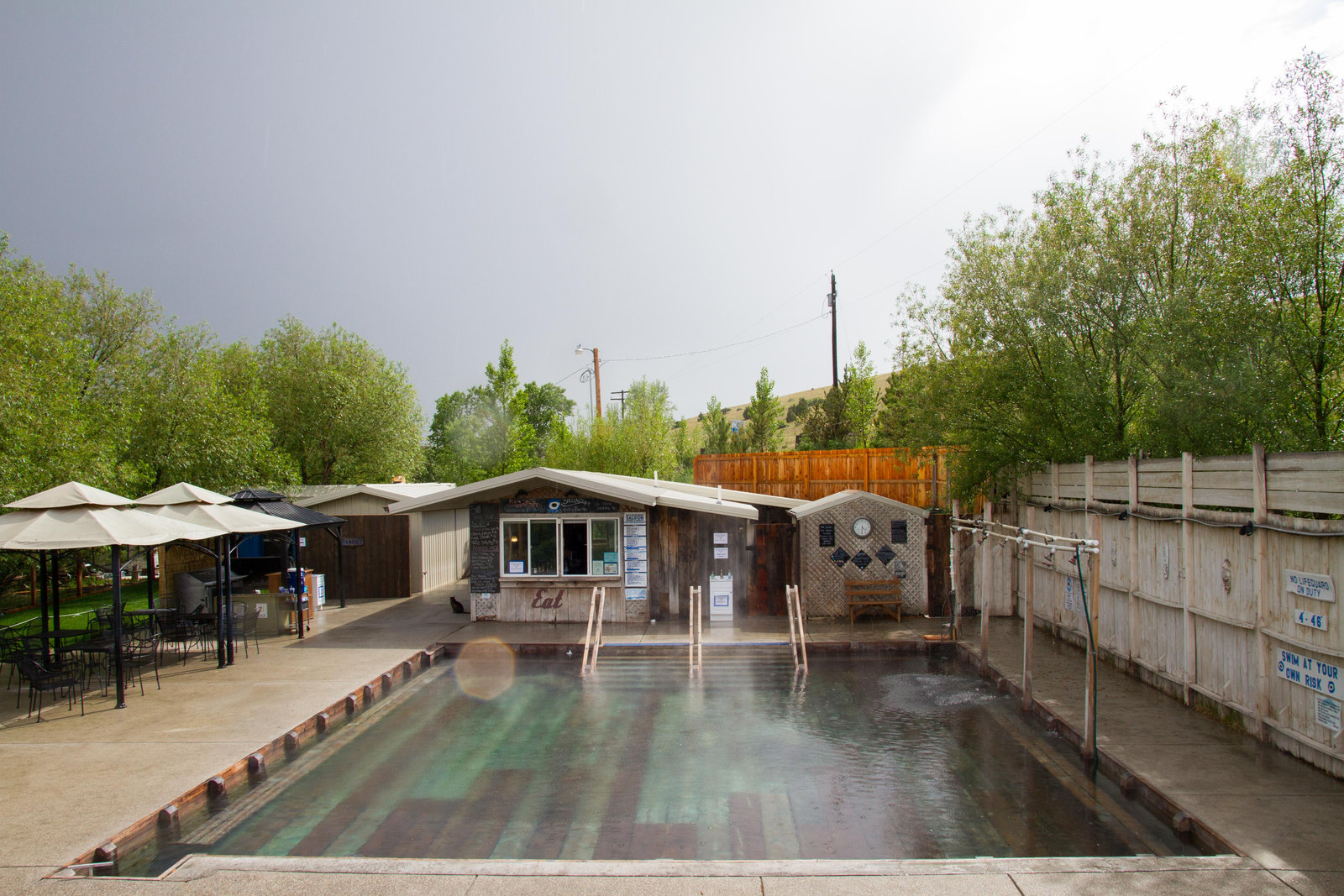 Wooden soaking pool at Norris