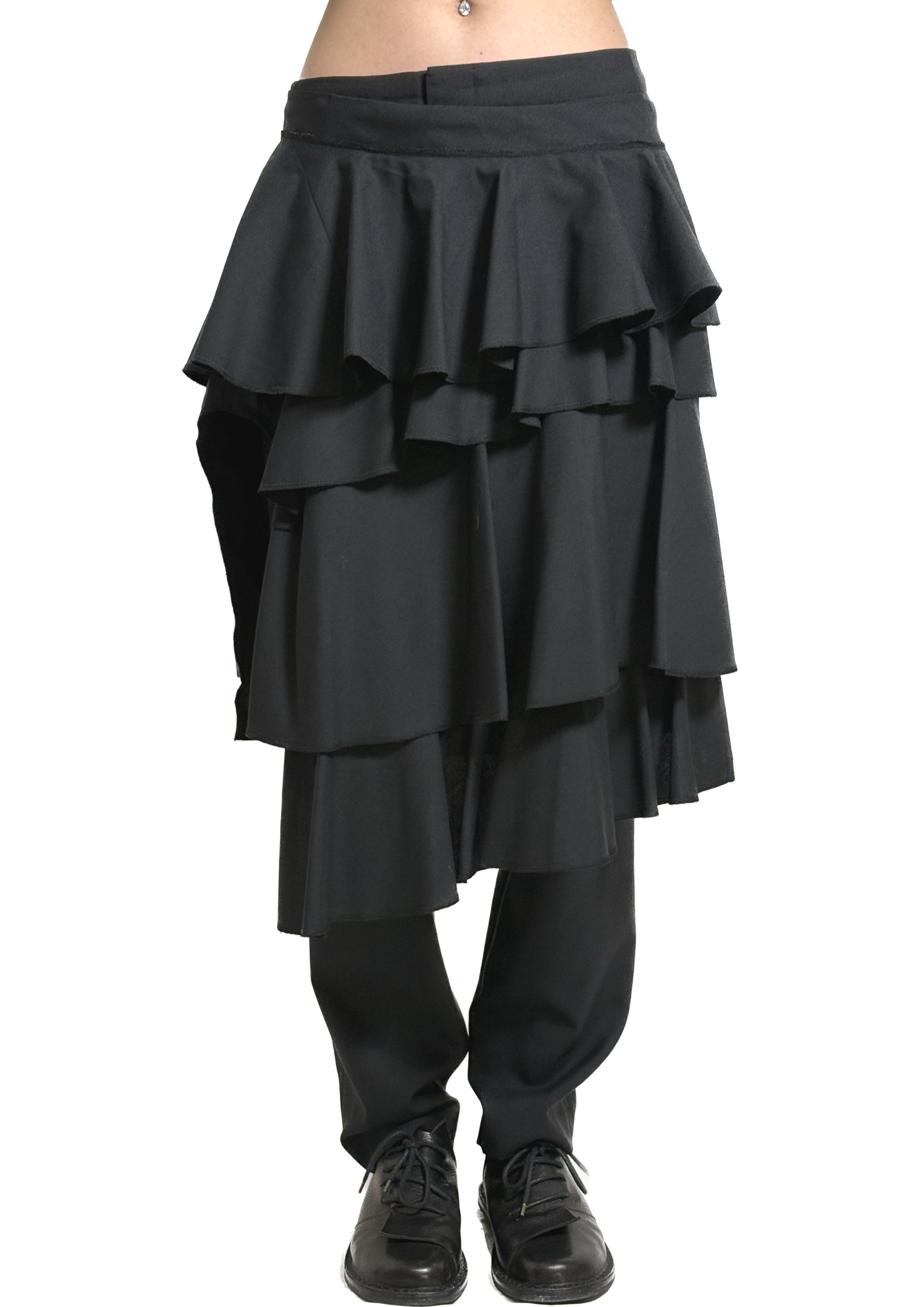 Comme des Garcons - Wool Pleated Black Skirt Trousers