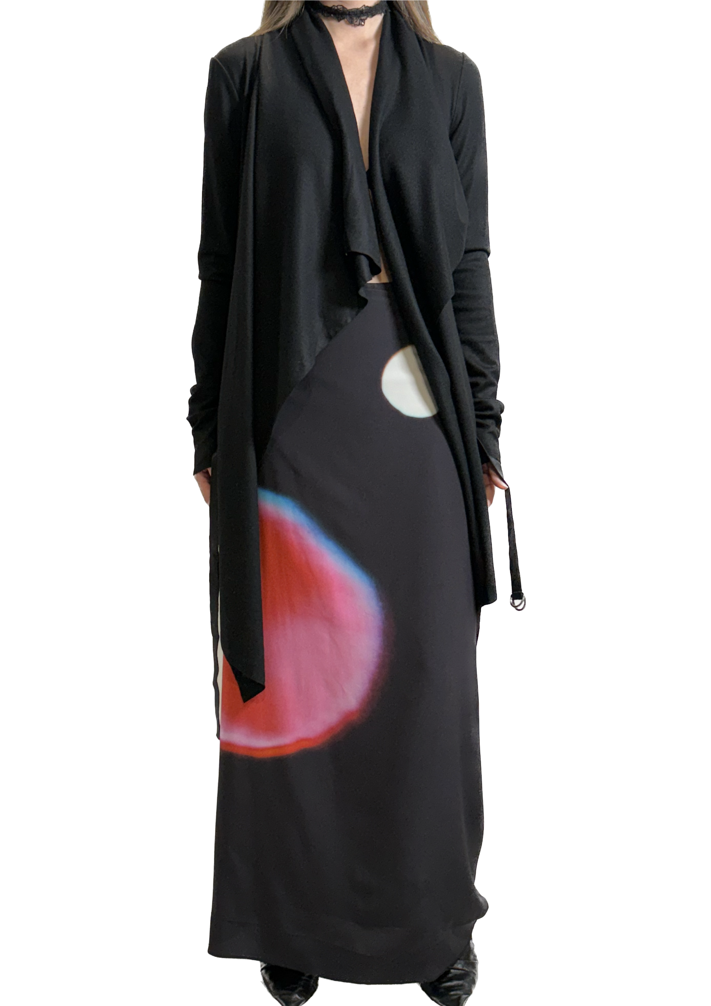 Dries Van Noten - 21SS Collaboration Lenlye Maxi Skirt Silk Black
