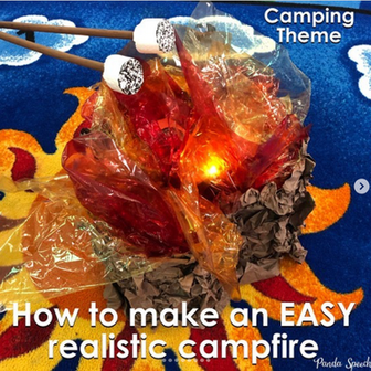Image of a pretend campfire made out of