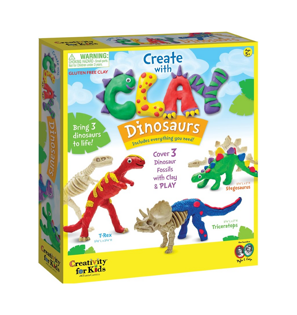 Create with Clay Dinosaurs de Creativity for Kids. Dinosaurios de Arcilla empaque frente
