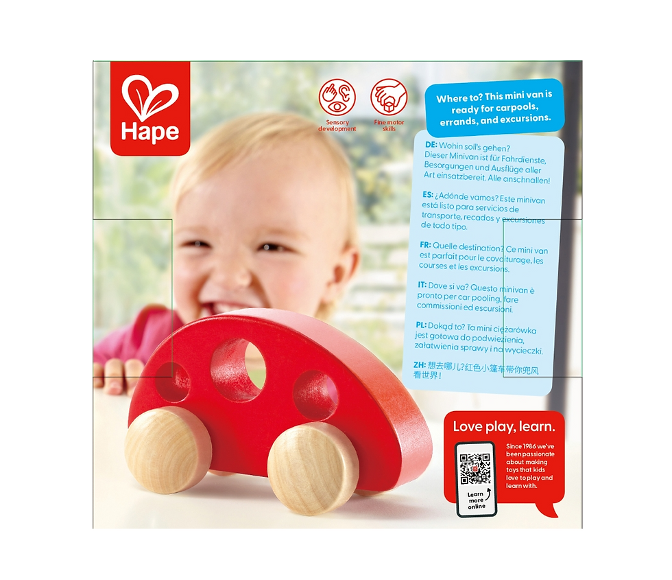 Miniatura: Mini Van Red de Hape. Mini Van de Madera empaque posterior