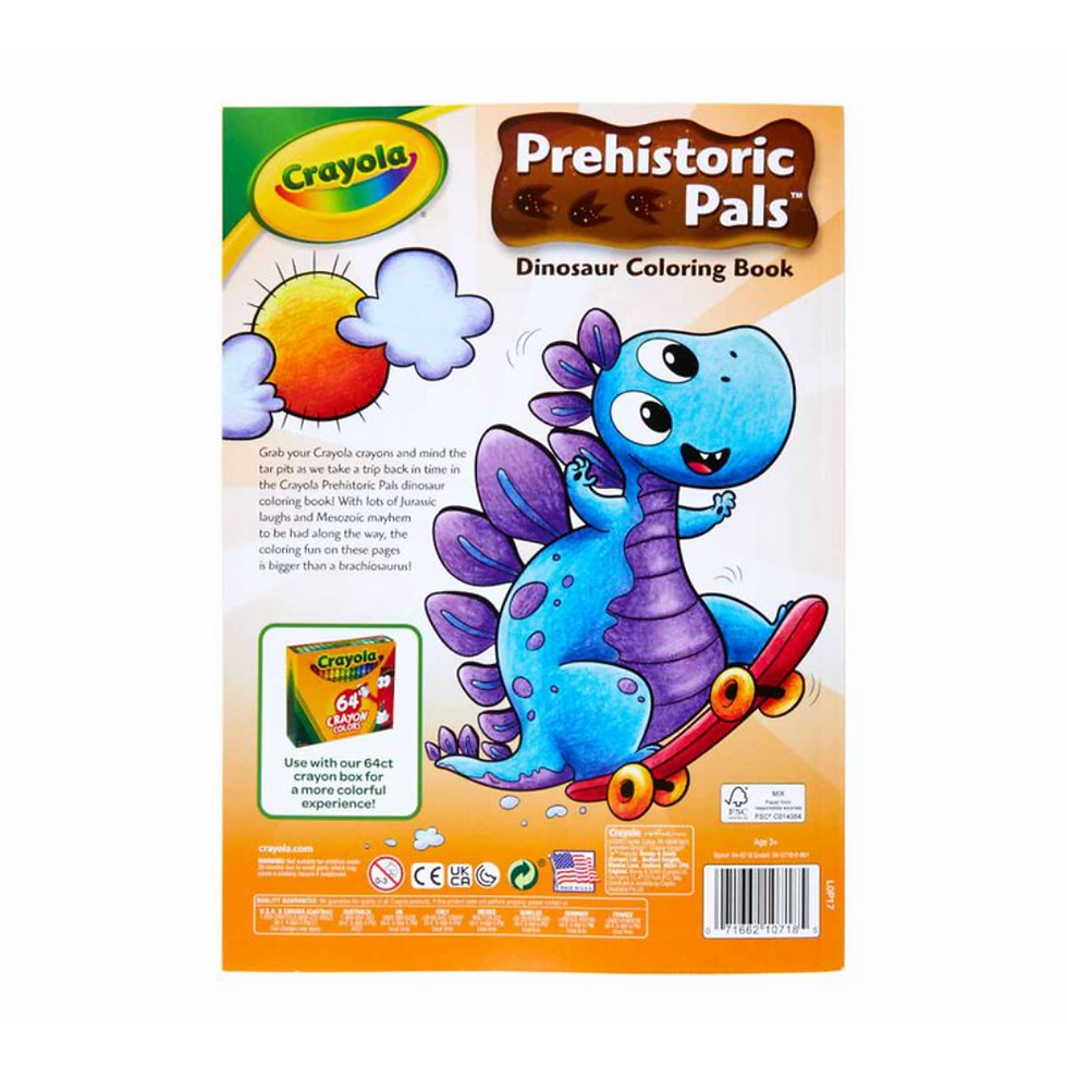 Miniatura: Prehistoric Pals 96 Pages Coloring Book Crayola. Libro para Colorear Dinosaurios 96 Páginas posterior