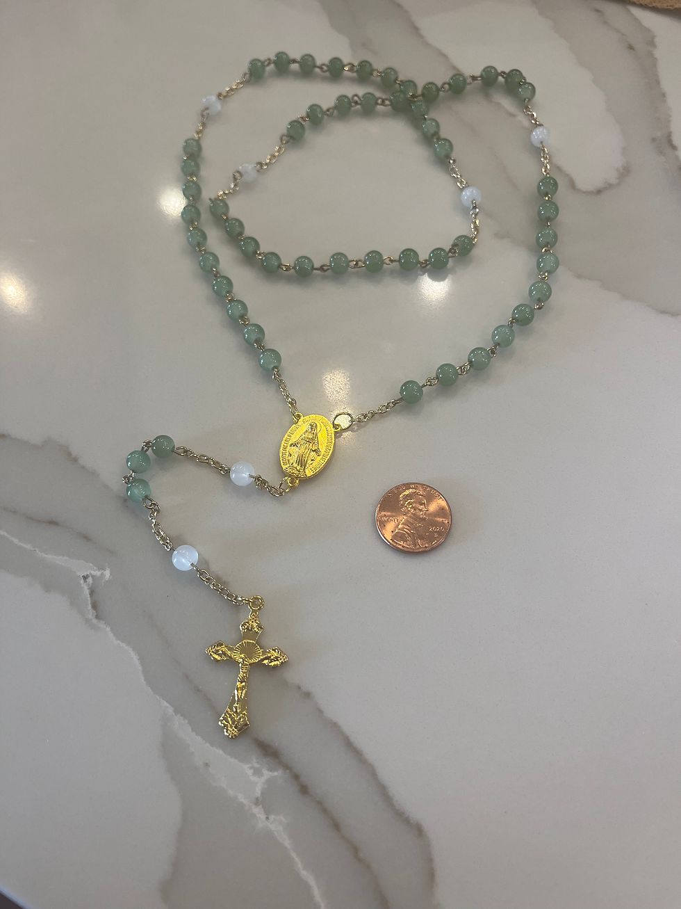 Thumbnail: Green & White Jewelry Rosary