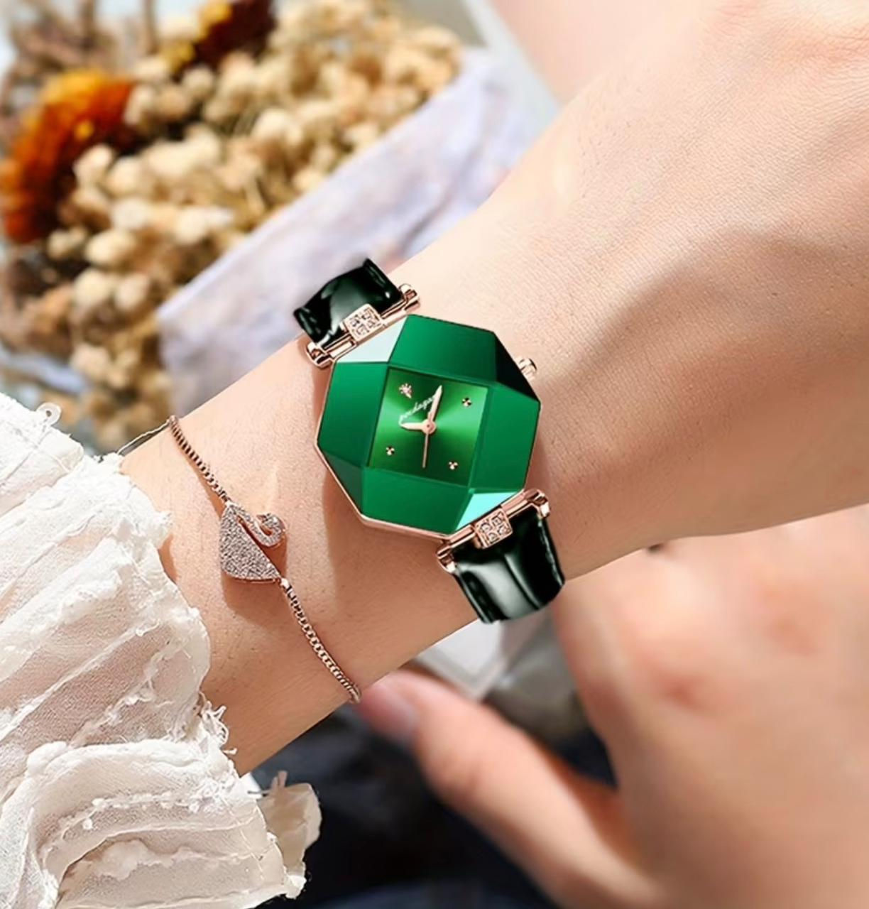 Luxury green woman