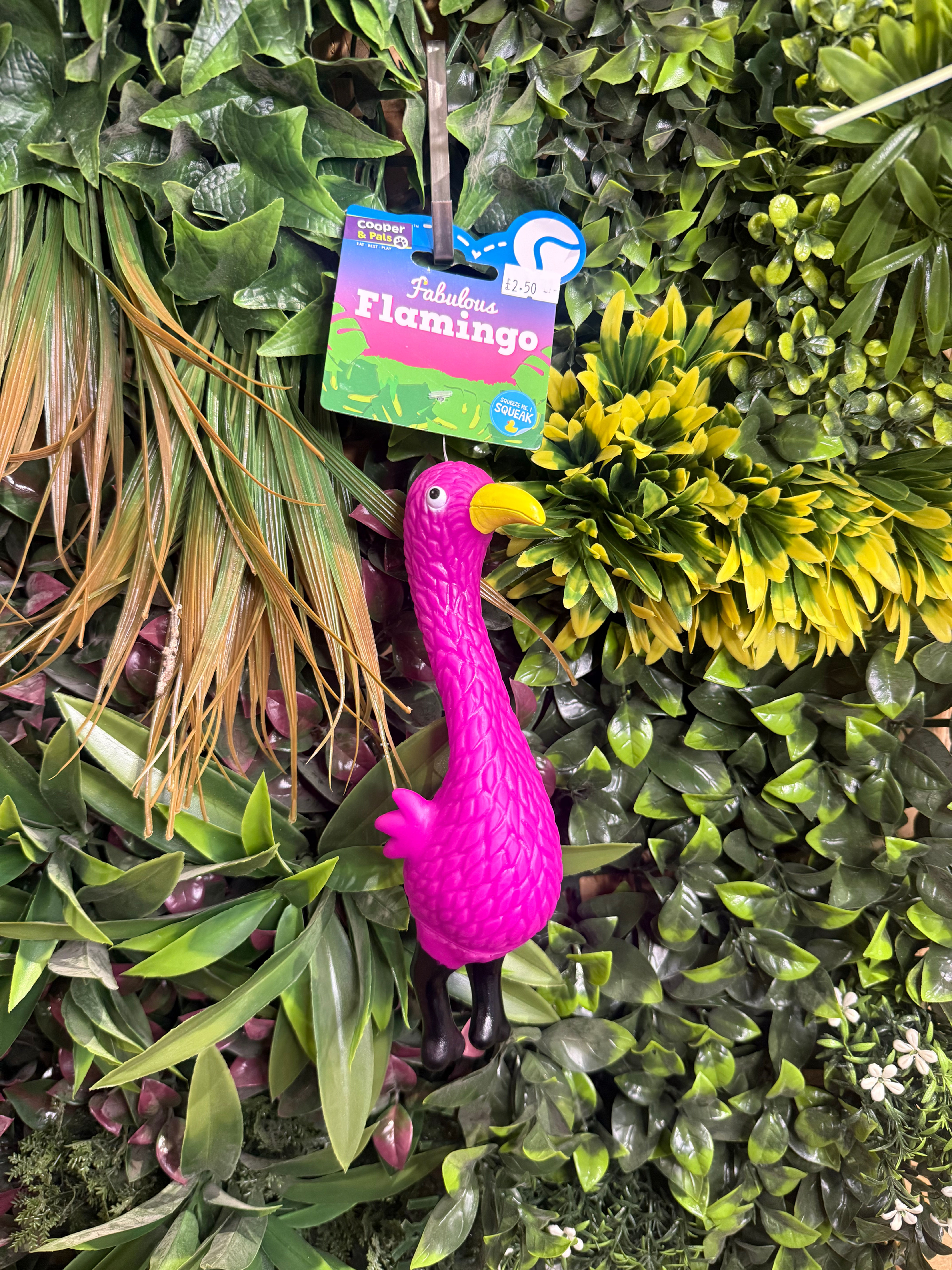 Fabulous Flamingo Rubber Dog Toy