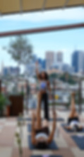 A Saolful Sunday room in progress — pilates and yoga on the Standard X rooftop, Melbourne
