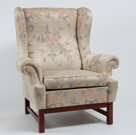 Ragnar Hellsén, Oxford modell 3543, firma Svenskt Tenn Stjernmöbler, underrede i körsbär fåtölj design auktion auctionet stockholms auktionsverk