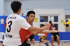 2IKF Asia Korfball Championships Team Singapore Junhao passing.jpg