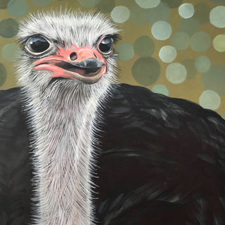 Painting of ostrich head