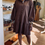 Thumbnail: Chocolate Puff Sleeve Oversized Mini Dress With Pockets