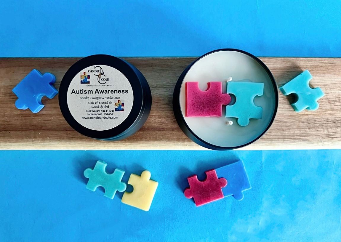 Autism Awareness Candle
