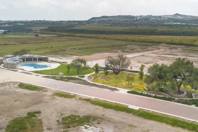 Vista aérea terrenos Querétaro cañada del arroyo privada