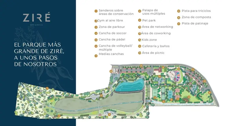 Parque y áreas verdes de Los Robles Ziré.