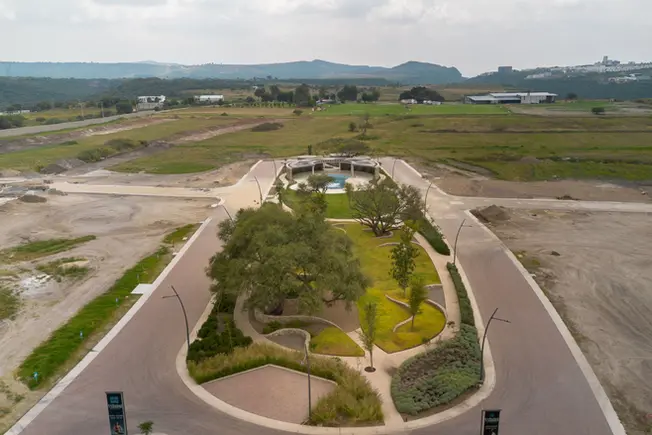 Vista aérea terrenos cañada del arroyo Querétaro