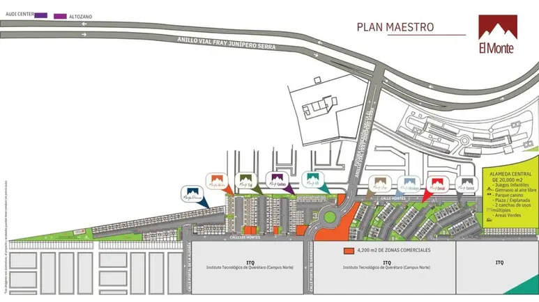 Plan maestro de El Monte en Querétaro