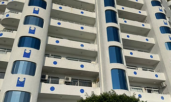 Fachada principal residencial castillo azul Acapulco