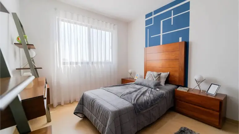 Recámara secundaria del Modelo Encino en Los Robles II Juriquilla.
