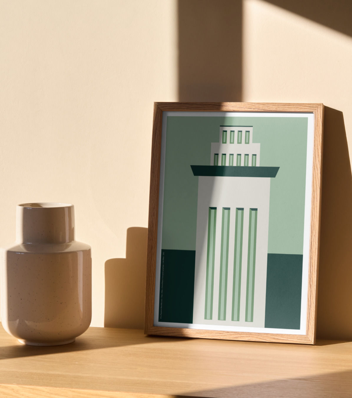 Affiche Saint-Dizier Haute-Marne 52 A3 Tour Miko Vert Graphique Design Architecture