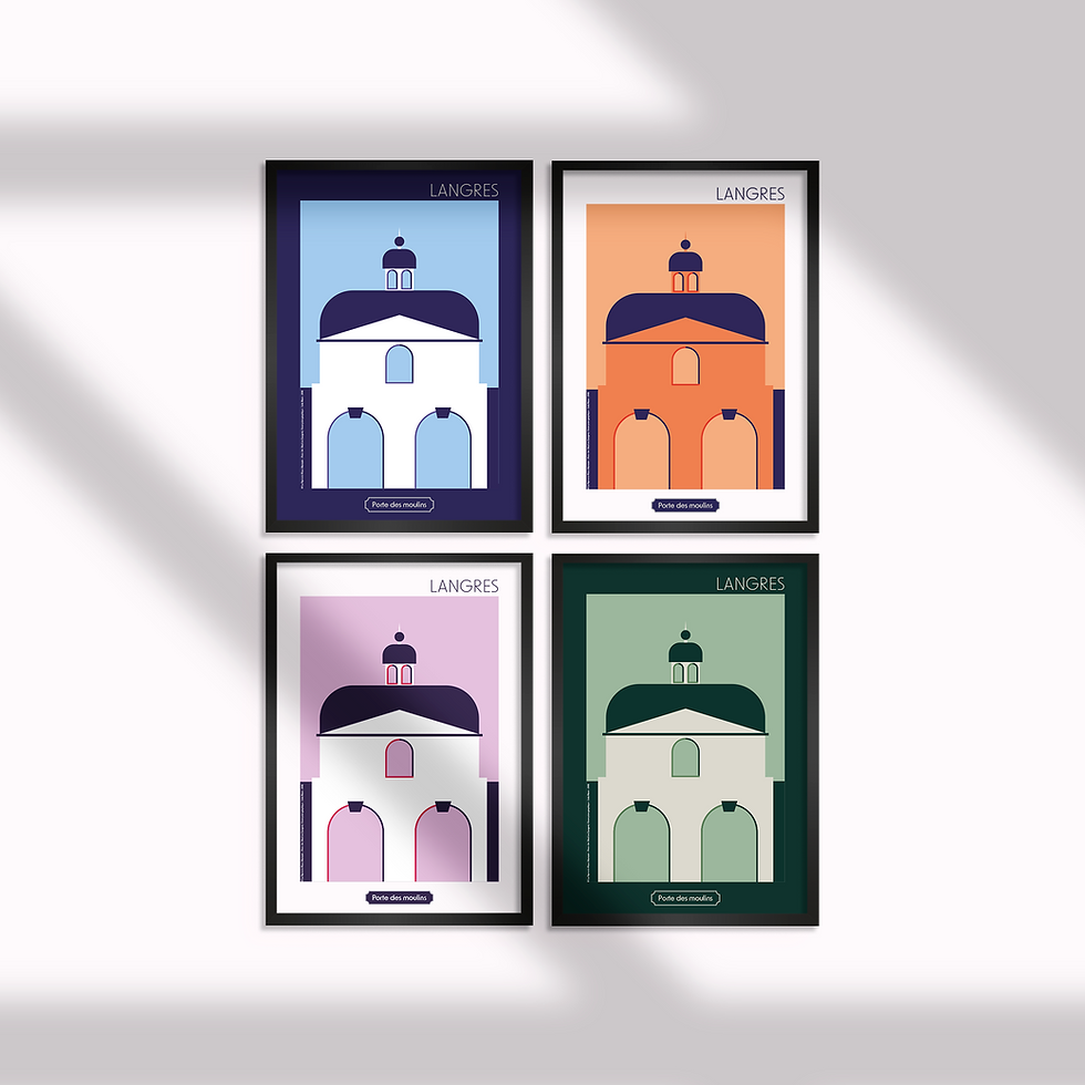 Affiche Langres Porte des Moulins collection Archi'graphique XXL
