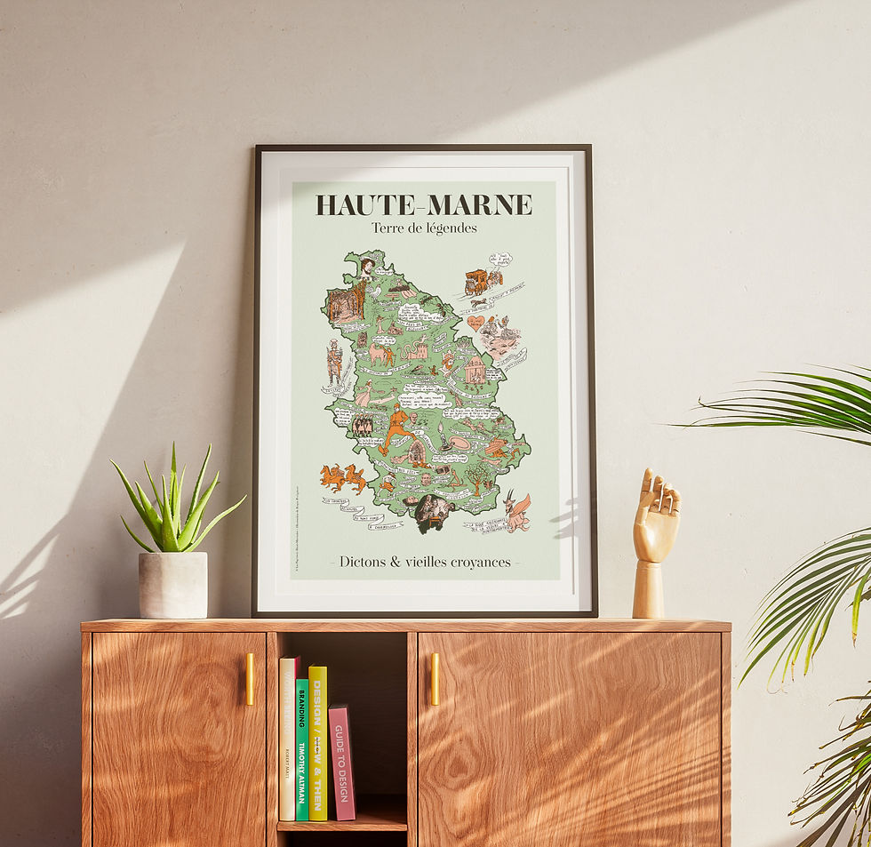 Affiche 50 x 70 cm Haute-Marne Voyage Légendes Tradition Croyances