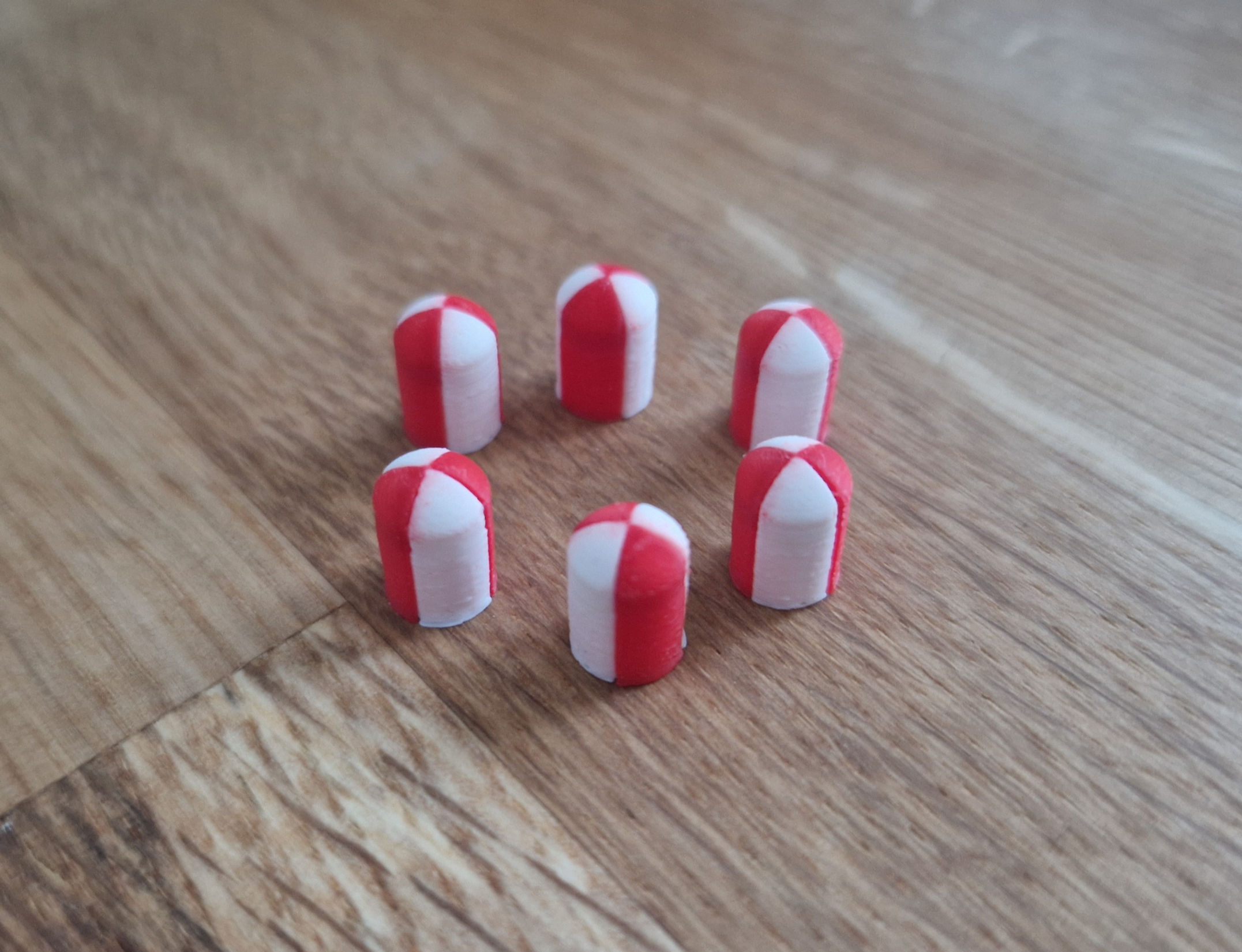 6x Grenzzeichen rot/weiß