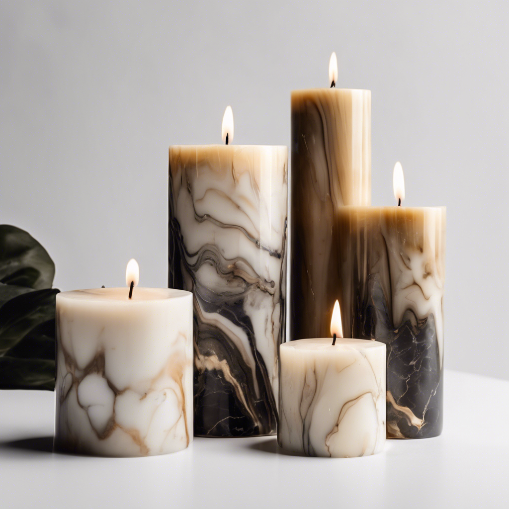 Marble Pillar Candle Set