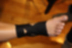 foot with athletic tape