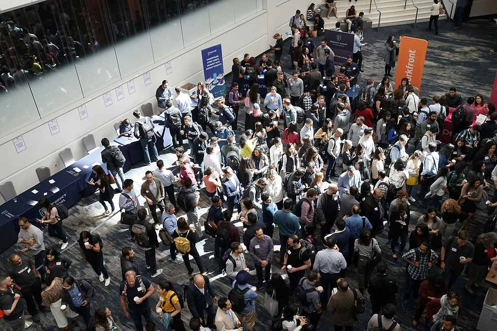 a busy conference hall