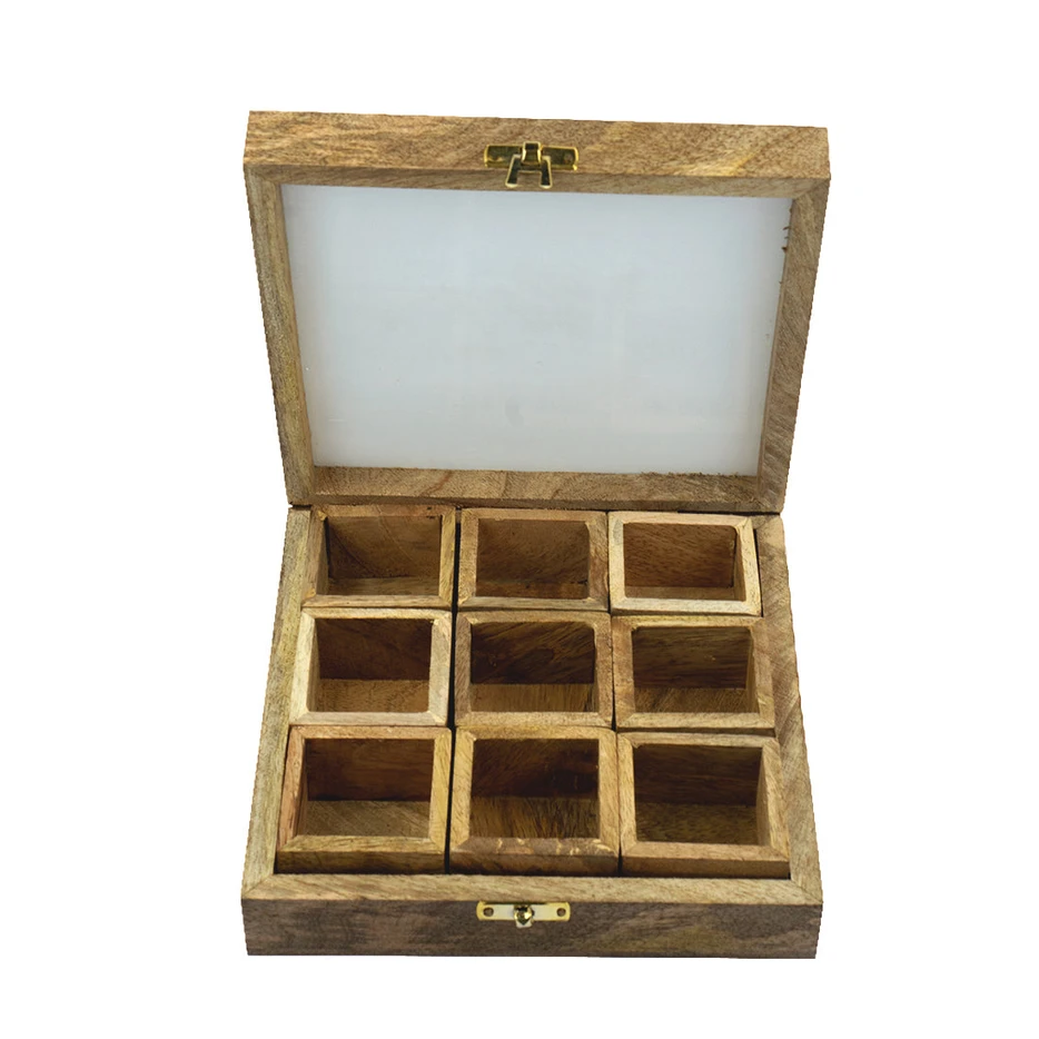 Mango Wood Masala Box Mango Wood Masala Box