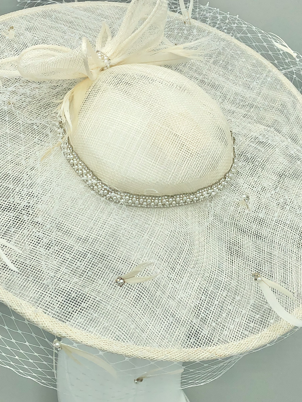 Thumbnail: Cream Ivory Wide Brim Hat 