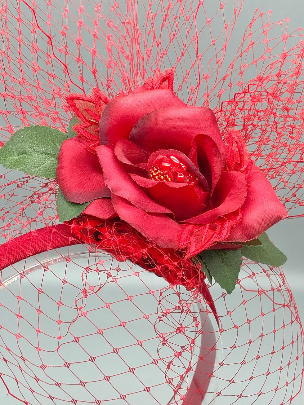 Thumbnail: Red  Flower Fascinator 