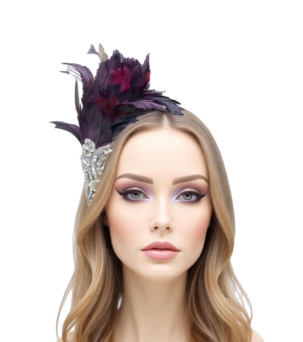 Purple Feather Headband