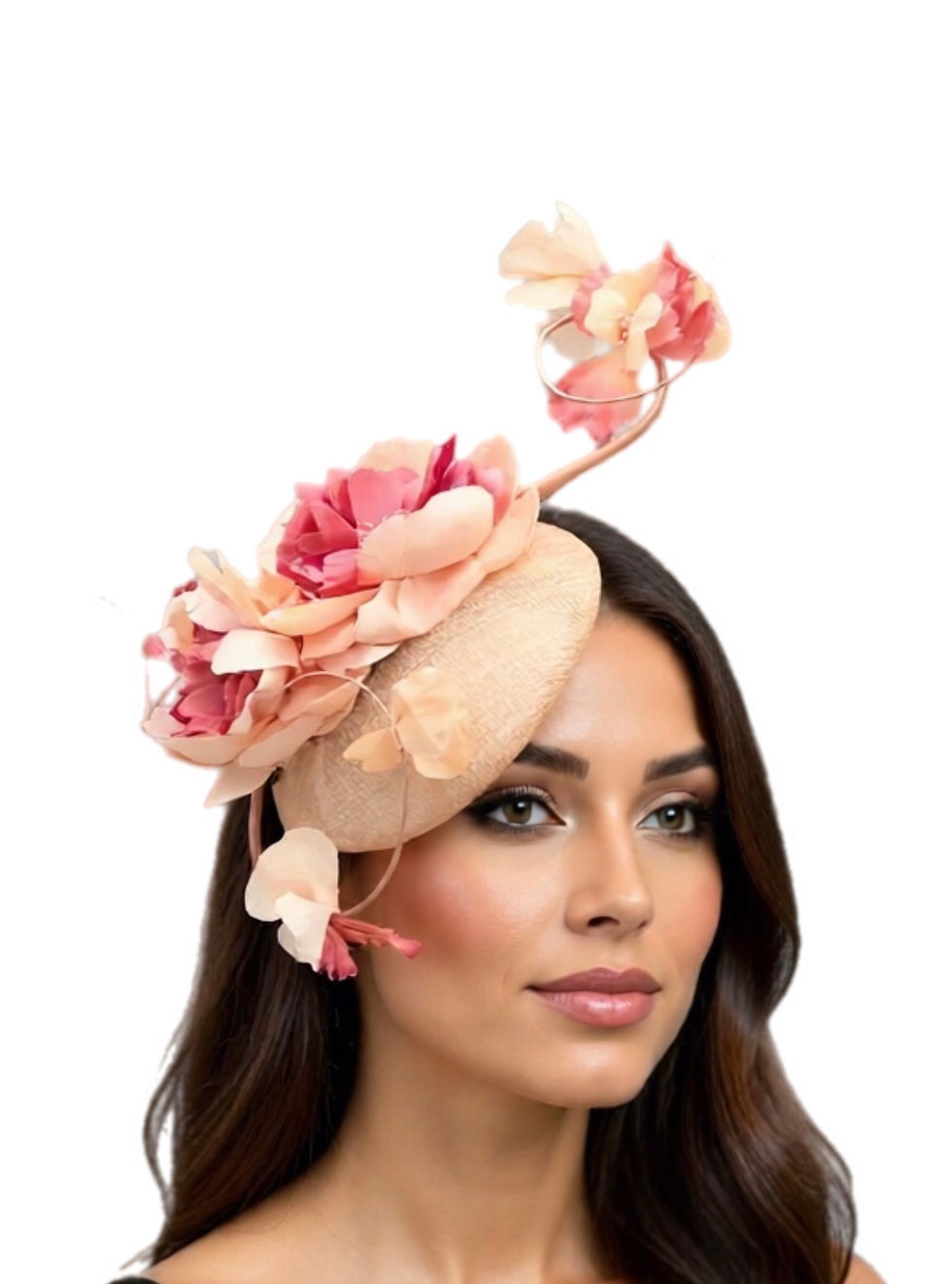 Peach Flower Hat Wedding Hat Occasion Hat
