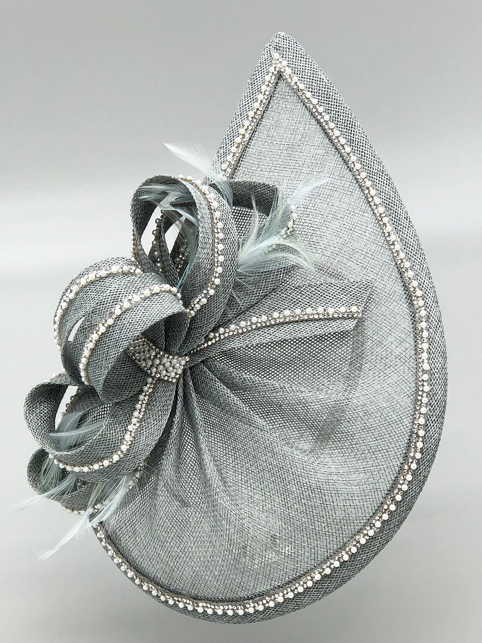 Thumbnail: Grey Teardrop Hat  Wedding Hat ,Occasion Hat