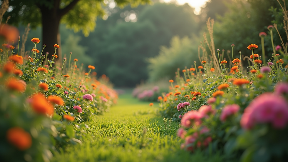 Eye-level view of a vibrant native plant garden