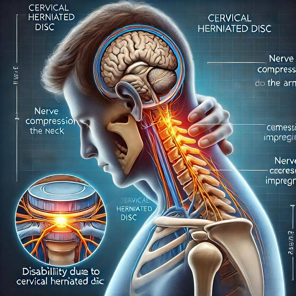 כמה אחוזי נכות מקבלים על פריצת דיסק בצוואר?