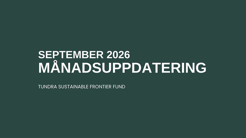 MÅNADSKOMMENTAR SUSTAINABLE FRONTIER – SEPTEMBER 2026