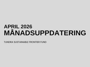 MÅNADSKOMMENTAR SUSTAINABLE FRONTIER – APRIL 2026