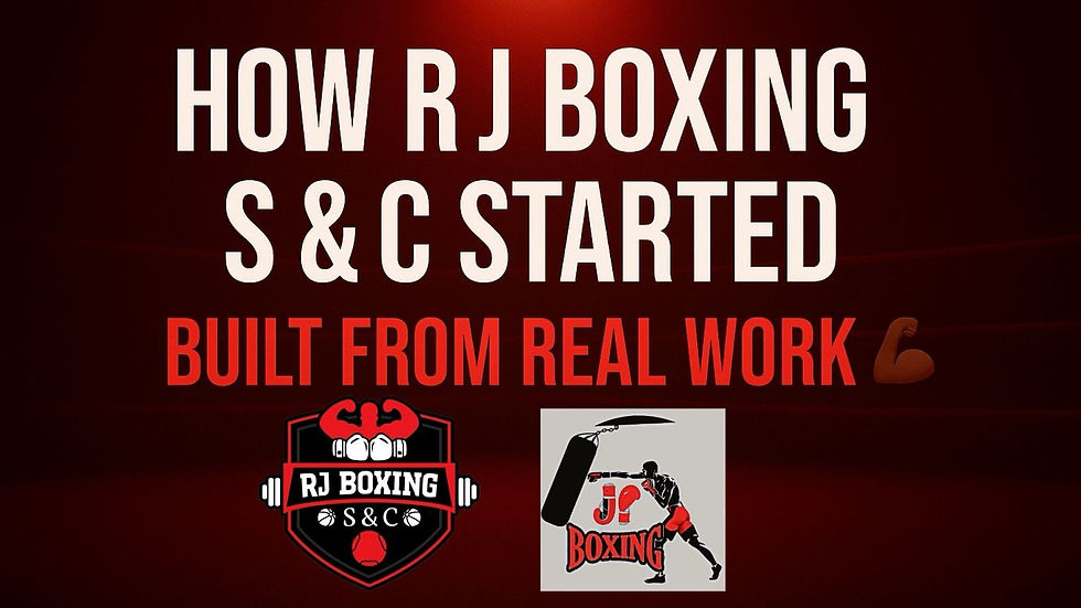How RJ Boxing S & C Started! Real People, Real Training And Real Growth