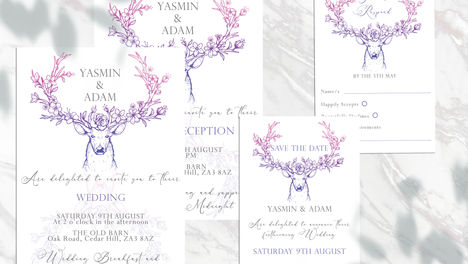 gorgeous deer wedding invitation from longheart invitations. Scottish wedding invitation. Stag
