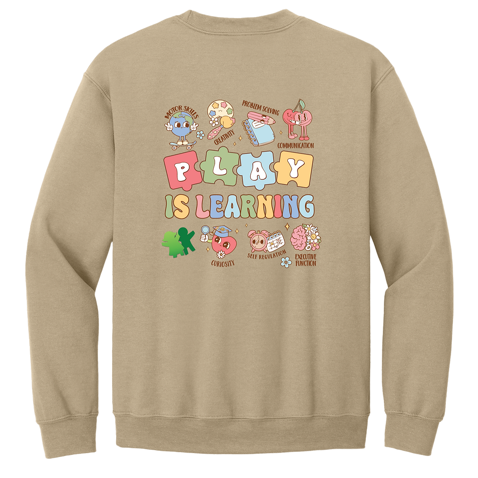 Thumbnail: Playing is Learning - Gildan Adult Crewneck