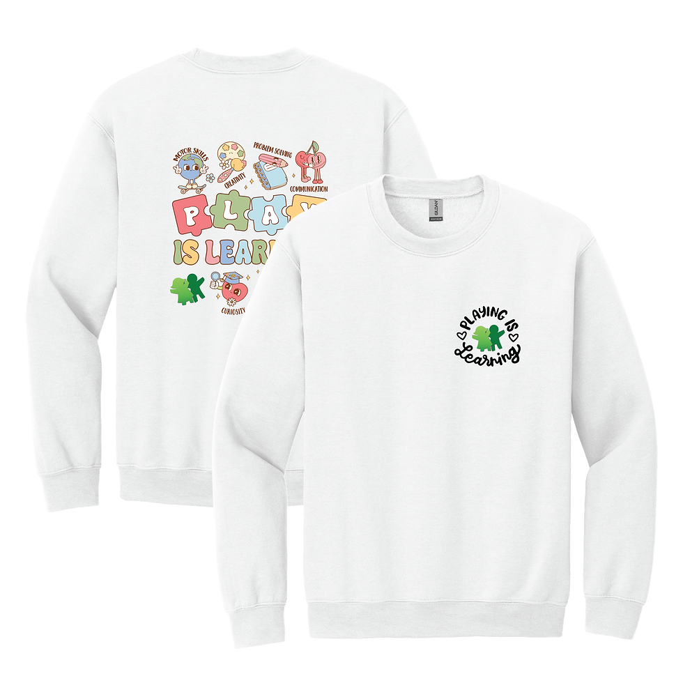 Thumbnail: Playing is Learning - Gildan Adult Crewneck