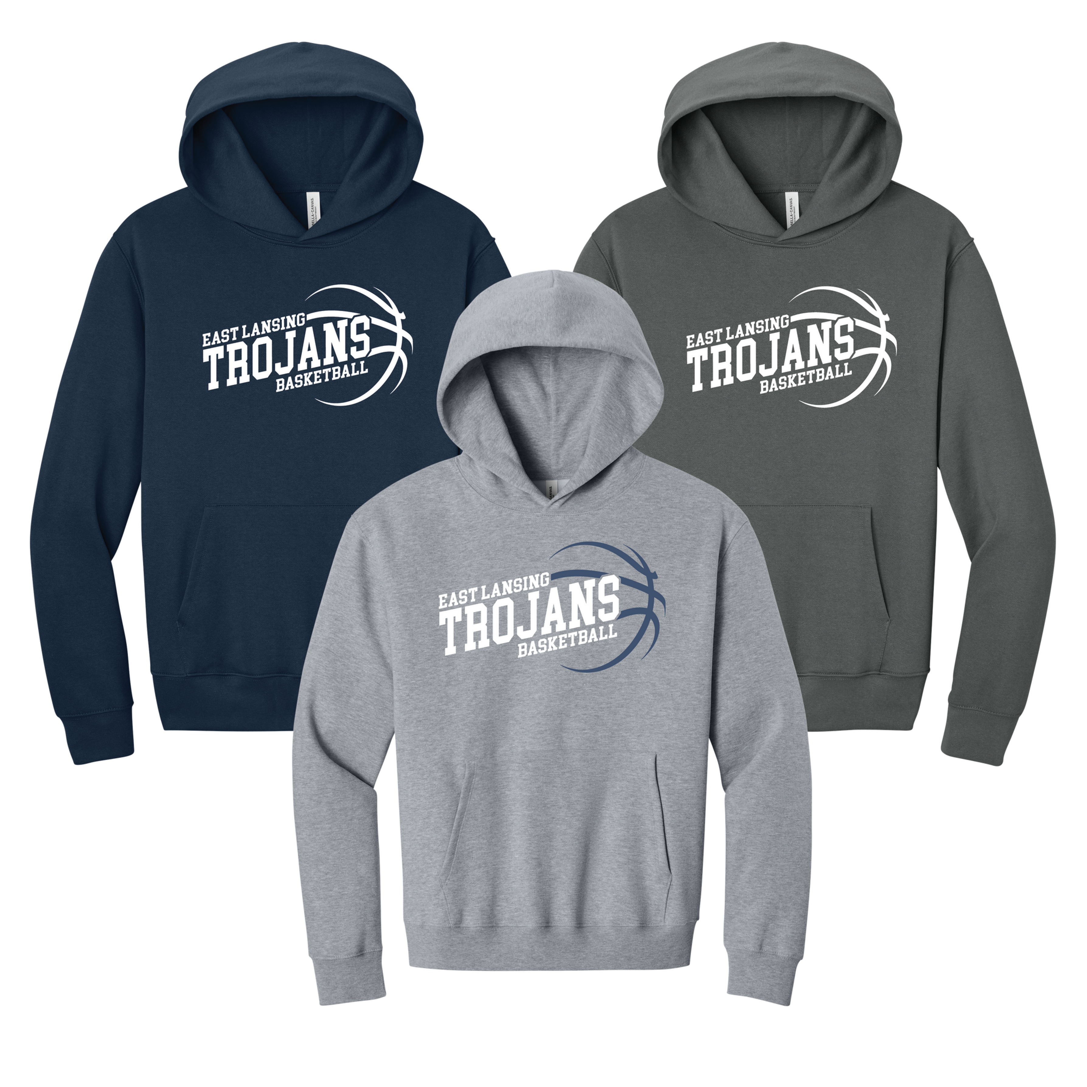 EL Trojans Basketball - BELLA + CANVAS Adult Heavyweight Hoodie