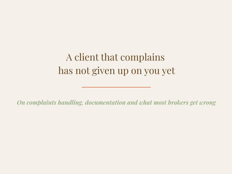 Complaints handling for insurance brokers: what I learned