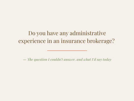 The question I couldn't answer. And what I'd say today.